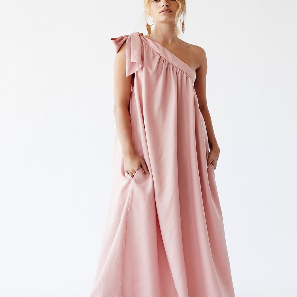 Free People Soa Dress Pink One Shoulder Maxi